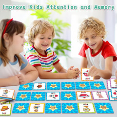 Memory Game, CVC Word Games Kindergarten,Memory Games for Kids Ages 4-8,Matching