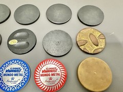 Vintage 90s Metal Pog Slammer Mix Lot – Ying Yang – 8 Ball – Peace – Wild One