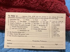 CIVIL WAR, VINTAGE 1961 AVALON HILL GAME, AS IS/ FREE POSTAGE!!!!