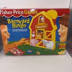 Vintage Fisher Price Barnyard Bingo Board Game 1994 Animal Matching Toy Boxed