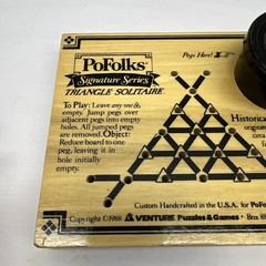 Vintage 1988 The Original Triangle Solitaire Game Venture Fireside Puzzle