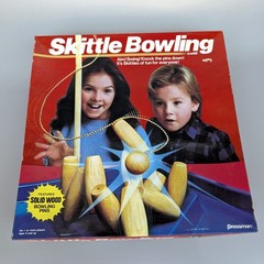 Pressman Skittle Bowling Game #44 Wooden Pins Complete Rules Score Vintage 1987