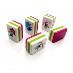 NEW! Vibrant Layered Mahjong Tiles – American Set 160 Tiles – Hot Pink Magenta