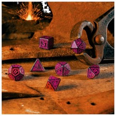 Dice Set – Runic Shimmering – Black/Magenta