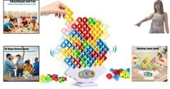 Multicolor Educational Stacking Tower – 64 Pcs Party Game for All Ages