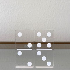 Clear Acrylic Dominoes Game Set in Case 4×7 by Sagebrook Home NEW