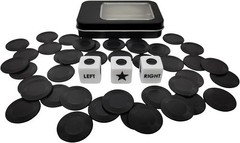 Left Right Center Dice Game Prime Set with 3 Dices + 40 Chips.Left on The Produc
