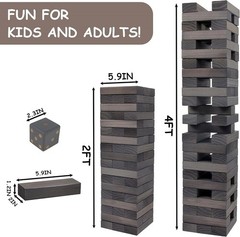 54-Block Tumble Tower Game with Canvas Bag – Ideal for Gatherings