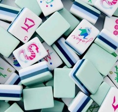 NEW MINT GREEN American Mahjong 160 Engraved/Acrylic tiles set