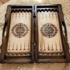 Artwork BACKGAMMON – Dragon – Handle – Large Wooden Nardy Wood Нарды