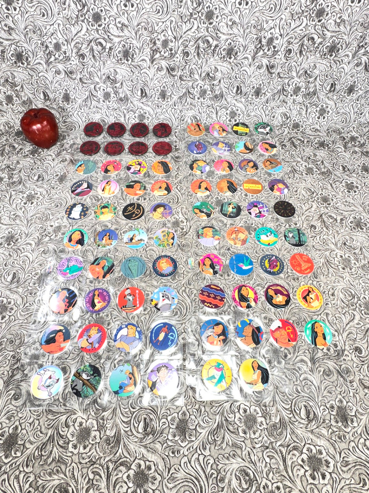 RARE Vintage POG Slammer LOT Disney Pocahontas Canada Games WPF 1995 1-78 SET