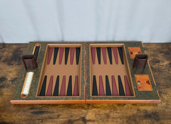 1999 NOBLE GAMES Limited Edition DAVID RIPLEY 66/250 Leather & Wood Backgammon!
