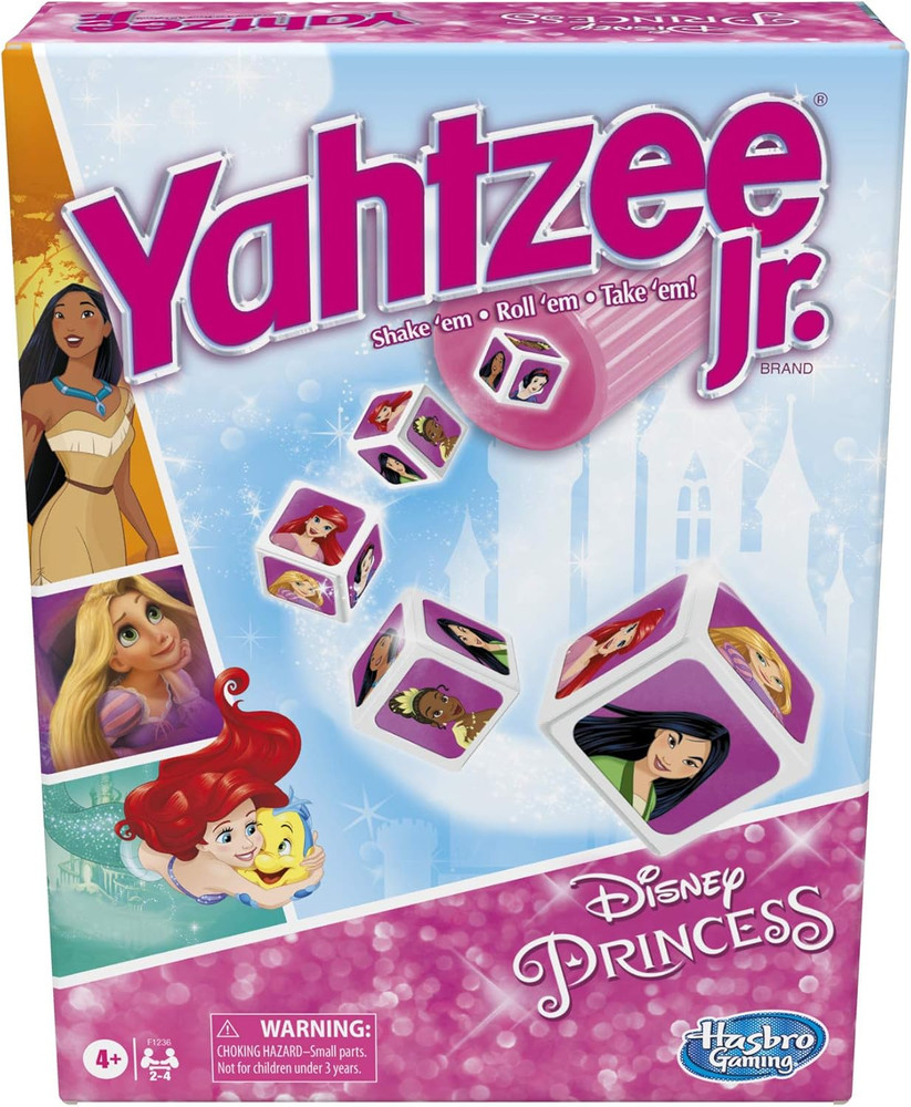 Yahtzee Jr.: Disney Princess Edition Board Game for Kids Ages 4 and Up, for 2-4