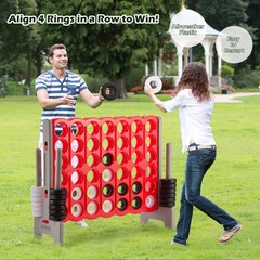 Jumbo 4-to-Score 4 in A Row Giant Game Set Outdoor Indoor Adults Kids Family Fun