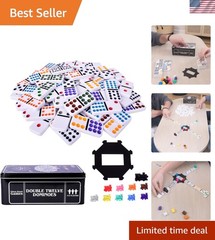 Games Double Twelve Dominoes Set with 91 Dominoes, 10 Trains, Starter Piece, …