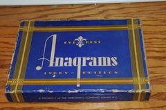 Vintage Anagrams Eye-Rest Ebony Edition Box And Tiles Games Traditional Game Old