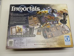 IMMORTALS Board Game Queen Games Almost Complete in Box Missing 1 Green Cube