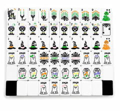 New high-end Black White Halloween American Mahjong Tiles set,160 tiles