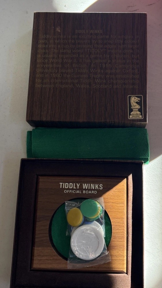 Vintage Tiddly Winks The Drueke Co. No 1998 American Walnut Wood NEW & SEALED
