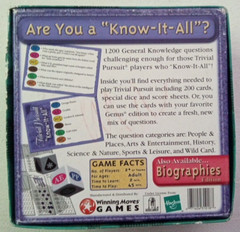 Trivial Pursuit Know It All Edition Complete Game Or Extension Pack Hasbro 2000