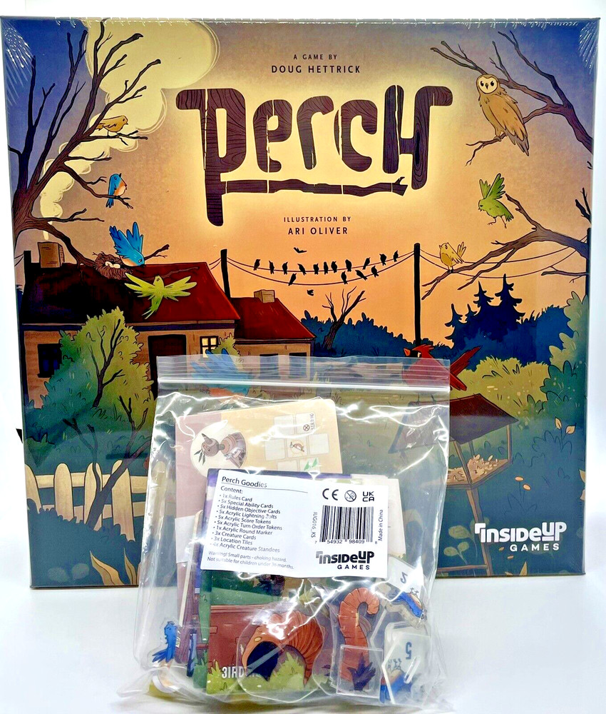 NEW! PERCH Board Game KICKSTARTER w/KS Goodies, Acrylic Upgrades INSIDE UP GAMES