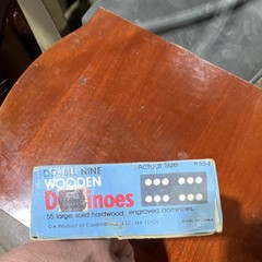 Cardinal Double Nine Wooden Dominoes Complete Game Set, 55 Tiles, #554 3pc miss