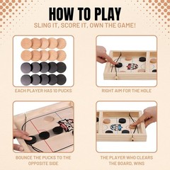 Fast Sling Puck Game – Super Winner Slingshot Board – It Shot 2 Player Hockey
