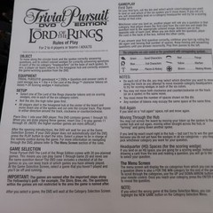 Lord of the Rings Trivial Pursuit 2004 2 DVD Edition Trivia Questions