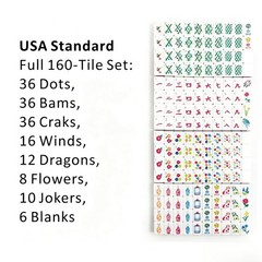 160 American Mahjong Tiles – 4-Layer Acrylic Engraved, Orange Set for Game Night