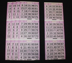 BINGO PAPER Cards Sheets 3 on 1 Purple Tint – 100 sheets