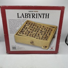 Labyrinth Wooden Board Game by Cardinal With 2 Balls and Box 2004 Item #190