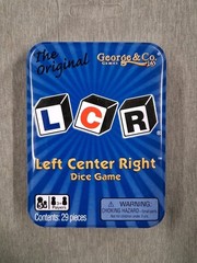 New Sealed LCR Left Center Right Dice Game in Tin