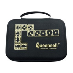 Queensell Dominos Set for Adults with 4 Domino Racks – Double 6 Dominoes Set