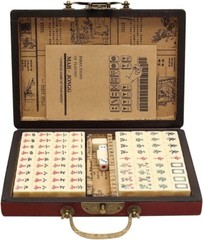 Vintage Chinese Mahjong Set Traditional 144 Tiles Mah-Jong Game Set Case Box USA