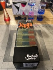 NEW RARE Jenga Neon Pop Building 45 Blocks Tumbling Tower Game Hasbro SHIPS FREE