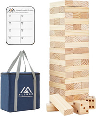 Megwoz Giant Tumble Tower Games for Kids and Adults 57 Blocks New Zealand Pine W