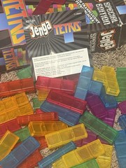 Hasbro Gaming Jenga Tetris Official Tetris TRANSLUCENT *RARE* Complete Game