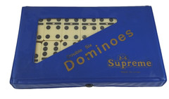 Vintage Double Six Domino’s Set 28 Pieces Green Travel Snap Pack Compact SEALED