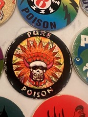 ALL Poison Lot of Pogs Skull 8 Ball + 2 Metal Slammers 90s Retro Nostalgia Rare