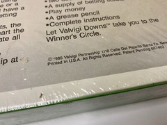 Valvigi Downs America’s Premier Horse Racing Board Game 1985 New Seal Damage