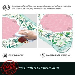 XINTONG Pastel Floral Wave Mahjong Mat Anti-Slip 32×32