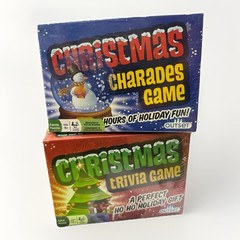 NEW set of 2 Christmas Charades & Trivia Games – Holiday Party Game Fun