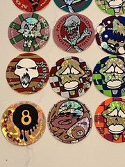 1990s Lot of 30 POISON Skull Bones Pogs Slammer Holographic Milk Caps Lot Mint!