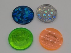 Lot of 4 Vintage Pog Slammers – Dice, Poison, Dinosaur, Floral