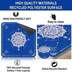 Mahjong Mat for Table 31.5″X31.5″ Rubber American Mahjong Mat with Rules, Non Sl