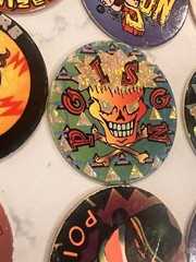ALL Poison Lot of Pogs Skull 8 Ball + 2 Metal Slammers 90s Retro Nostalgia Rare