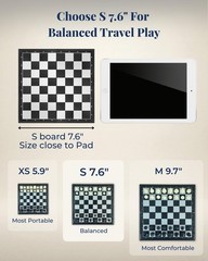 Travel Chess Set 7.6 Inch Magnetic Portable Folding – Compact for Travel