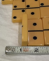 Vintage Puremco No. 616 Marblelike Standard Dominoes ~ Butterscotch * Free S/H