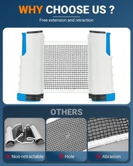 Retractable Ping Pong Net, Upgrade Table Tennis Net Stands Upright Without Sa…