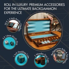 20 Inch Large Backgammon Sets for Adults, Green Backgammon Board, Solid Wood….